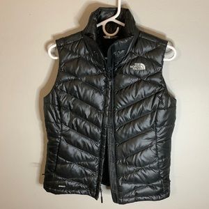The North face puffer vest dark gray size small